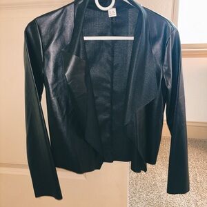 Chic Black Open Front Jacket